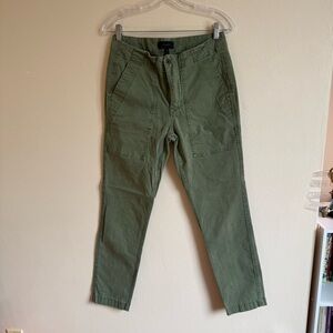 J. Crew Green Cargo Pants with Adjustable Waist
